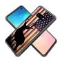 Samsung Galaxy S10e Case with American Flag Pattern Whimsical Design Bumper Black Soft TPU and PC Protection Anti-Slippery &Fingerprint Case for Samsung Galaxy S10e
