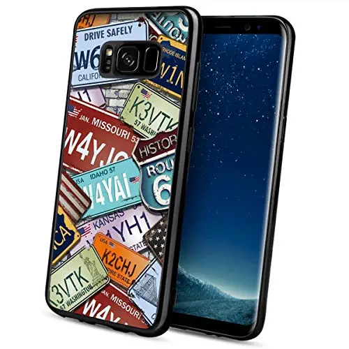 License Plate Glossy Corner Phone Case Fit for Samsung Galaxy S8 (2017) 5.8-Inch