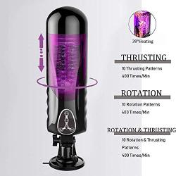 Yikiop Male T-Shirt Electric Silicone Smart Automatic Thrusting Sucking Male Heating Training Tool USB Rechargeable Vibrǎting Real Girl Feeling Silent Motors 360° Rotation for Couple Men Deluxe Toy