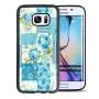 Samsung Galaxy S7 Case, Blue Flower Shock-Absorption TPU Rubber Bumper Samsung Galaxy S7 Case, Ultra Thin Slim Protective Cover for Samsung Galaxy S7-Black