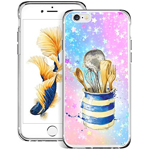 iPhone 6s 6 Case, Kitchenware Shock-Absorption TPU Rubber Bumper iPhone 6s 6 Case, Ultra Thin Slim Protective Cover for iPhone 6s 6-Clear