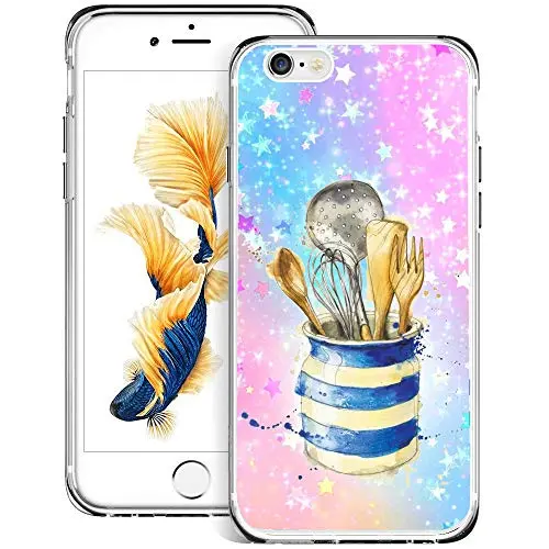 iPhone 6s 6 Case,Flexible Soft TPU Cover Shell,Slim Silicone Black Rubber Non-Slip Durable Design Protective Phone Case for iPhone 6s 6 -Kitchenware
