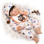 Yesteria Realistic Reborn Toddler Baby Doll Vinyl Newborn Smile Boy White Outfit with Toy Elk 20 Inches