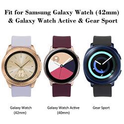 Koreda Compatible Samsung Galaxy Watch Active Bands/Galaxy Watch 42mm/Gear Sport Bands Sets, Silicone Strap Replacement Wristband with Stainless Steel Buckle Compatible Galaxy Watch Active 40mm R500