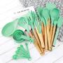 Kitchen Silicone Kitchenware Set of 22 Heat-Resistant Wooden Handle Pot Cooking Spoon Shovel Tool Cooking Baking Utensil Set