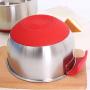 Stainless Steel Mixing Bowl Set with Pouring Spouts, Non-Slip Silicone Base Mixing Bowl Tools Egg Beating Pan Kitchenware Cooking Bowl(18CM)