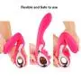Vibrator, Oomph! Butterfly 16-Frequency 3-Speed Vibration USB Rechargeable Silicone G-spot and Clitoris Massager AV Vibe Female Masturbation Toy - Rosy