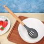 Runshiwan Wood Handle Silicone Kitchenware Non-stick Cook Utensils (Leakage Spoon)