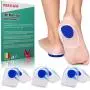 3 Pair Gel Heel Cups Plantar Fasciitis Inserts - Silicone Gel Heel Pads for Heel Pain, Bone Spur & Achilles Pain, Gel Heel Cushions and Cups, Pad & Shock Absorbing Support（Blue Small)