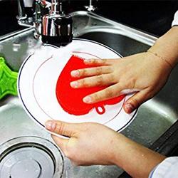 Dishwasher Brush Love Silicone Dishwasher Brush Silicone Cleaning Brush Washing Brush Scrubbing Artifact Nonstick Cooker Fruit And Vegetable Brush Soft Decontamination Kitchenware Tableware Brush,Red