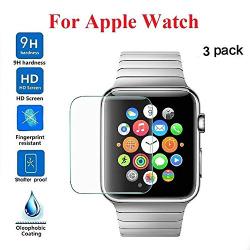 Hanku????????3-Pack Tempered Glass Screen Protector for Apple Watch Series 1/2/3 (42mm)