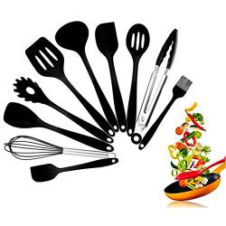 Silicone Kitchenware Set, 10 Pieces of Silicone Kitchen Utensils, Kitchen Spatula Set - Best Non-Stick Kitchen Cookware Set, Suitable for Cooking