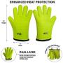 AYL Silicone Cooking Gloves - Heat Resistant Oven Mitt for Grilling, BBQ, Kitchen - Safe Handling of Pots and Pans - Cooking & Baking Non-Slip Potholders - Internal Protective Cotton Layer