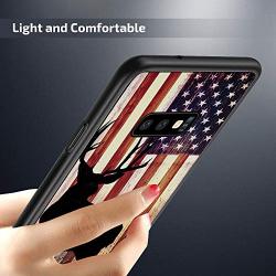 Samsung Galaxy S10e Case with American Flag Pattern Whimsical Design Bumper Black Soft TPU and PC Protection Anti-Slippery &Fingerprint Case for Samsung Galaxy S10e