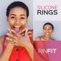 Rinfit Silicone Wedding Ring for Men/Women - 3 or 5 Rings Pack - Designed Silicone Rubber Band Thin 5.5 mm Width - Thin, Comfortable and Durable Wedding Ring Replacement - Matching Sets