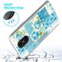 LG Stylo 4 Case, Soft TPU Slim-Fit Flexible Ultra-Thin Clear Case, Full-Body Rugged Bumper Print Blue Flower Case for LG Stylo 4, Transparent
