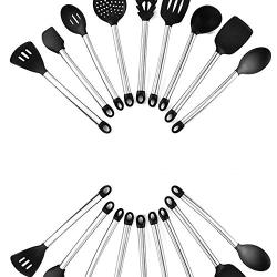 Kitchen Silicone Kitchenware Set of 9 Sets, Soup Spoon Spatula Set Non-Stick Cookware Heat-Resistant Cooking Utensils