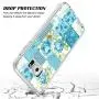 Samsung Galaxy S7 Case, Soft TPU Slim-Fit Flexible Ultra-Thin Clear Case, Full-Body Rugged Bumper Print Blue Flower Case for Samsung Galaxy S7, Transparent