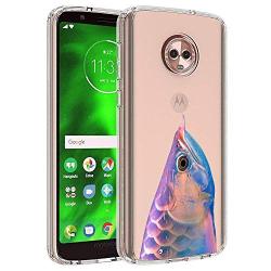 Moto G6 Case, Soft TPU Slim-Fit Flexible Ultra-Thin Clear Case, Full-Body Rugged Bumper Print Arowana Case for Moto G6, Transparent