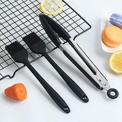 KIYYI High Temperature Resistant Anti-scalding Silicone Clip Food Bread Clip Silicone Brush Butter Brush Baking Set 3 Piece Set Silicone Kitchenware Set
