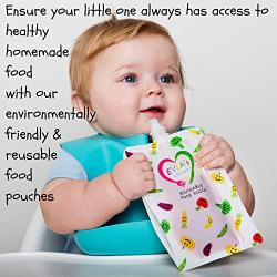 Baby Food Freezer Trays & Reusable Food Pouches | Baby Food Storage Pouch Perfect for Serving Homemade Healthy Smoothies & Purees | Easy Clean & Saves Money | Baby Food Containers