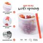 Homelux Theory Reusable Silicone Food Storage Bags | Sandwich, Sous Vide, Liquid, Snack, Lunch, Fruit, Freezer Airtight Seal | BEST for preserving and cooking | (2 Large + 2 Medium)