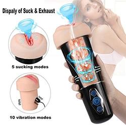 Male Aír-cr?ft Cup Man Pleasure Oral Cup Sucking Cup Electronic Massage Cup Realitic Puss-ey Automatic Piston Cup Sucking Sexy Underwear for Men six Toys for Mens T-Shirt