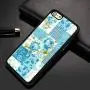 iPhone 7 8 Case, Blue Flower Shock-Absorption TPU Rubber Bumper iPhone 7 8 Case, Ultra Thin Slim Protective Cover for iPhone 7 8-Black
