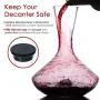 Vintorio Citadel Wine Decanter - Artisanally Hand Blown Lead-Free Crystal - Super Durable Sommeliers Wine Carafe with Aerating Punt Design and Silicone Stopper