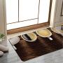 YOLIYANA Modern Skin Friendly Doormat,Coffee Beverage Mug Cup Utensils Image Rustic Design Home Cafe Interior Kitchenware Art for Back Door,31" Lx19 W