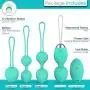 Complete 5pc Kegel Exercise Weight KIT for Women. Safe ABS Food Grade Silicone. Doctor Recommended for Bladder Control, Strengthens Pelvic Floor, for Beginners and Advanced, Stylish Turquoise