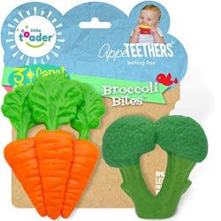 Little Toader - Baby Teether Toys ? Appe-TEETHERS Broccoli teether and Carrot teether - for Teething Infants and Toddlers (Newborn and 3+ Month)