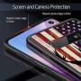 Samsung Galaxy S10 Case with American Flag Pattern Whimsical Design Bumper Black Soft TPU and PC Protection Anti-Slippery &Fingerprint Case for Samsung Galaxy S10