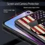 Samsung Galaxy S10 Case with American Flag Pattern Whimsical Design Bumper Black Soft TPU and PC Protection Anti-Slippery &Fingerprint Case for Samsung Galaxy S10