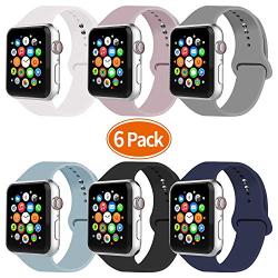IYOU Sport Band Compatible with Watch Band 38MM 42MM 40MM 44MM, Soft Silicone Replacement Sport Strap Compatible with 2019 Watch Series 5 2018 Watch Series 4/3/2/1