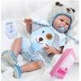 NPKDOLL 22" Lifelike Reborn Baby Boy Dolls Silicone Full Body Eyes Open Baby Reborn Dolls Anatomically Correct Real Baby Doll Washable