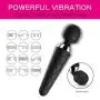 Personal Magic Wand Massager for Women Waterproof Cordless , CraZove Rechargeable 12 Speed Vibrations Powerful Handheld Massage - for Back Neck Shoulder Body ,Black