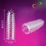 xinYxzR Adult Sex Toy Silicone Spike Dotted Ribbed Clear Condom Penis Extension Sleeve #E