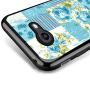 Samsung Galaxy J7 2017 Case, Blue Flower Shock-Absorption TPU Rubber Bumper Samsung Galaxy J7 2017 Case, Ultra Thin Slim Protective Cover for Samsung Galaxy J7 2017-Black
