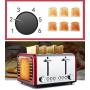 4 slice toaster stainless steel, 6-speed professional temperature control,30 seconds rapid heating,Red