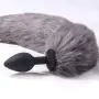 Vibó?Rators Toy for Women Artificial Fox Tail Silicone Anales Plug Couple Game Cosplay Props Anales Trainer Beginner Gray by YSQ-SH