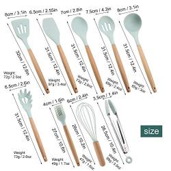 9 Pcs/Set Silicone Cooking Utensil Set, Cooking Utensils Kitchenware Blue Kitchen Tool for Home Use