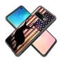 Samsung Galaxy S10 Case with American Flag Pattern Whimsical Design Bumper Black Soft TPU and PC Protection Anti-Slippery &Fingerprint Case for Samsung Galaxy S10