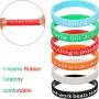 36 Pieces Motivational Bracelets Silicone Wristbands Inspirational Bands with Inspirational Messages for Studying Competing Working, 6 Styles (Style Set 1)