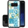 Samsung Galaxy S8 Case, Blue Flower Shock-Absorption TPU Rubber Bumper Samsung Galaxy S8 Case, Ultra Thin Slim Protective Cover for Samsung Galaxy S8-Black