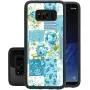 Samsung Galaxy S8 Case, Blue Flower Shock-Absorption TPU Rubber Bumper Samsung Galaxy S8 Case, Ultra Thin Slim Protective Cover for Samsung Galaxy S8-Black