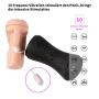 Male Sex Toys, iMiMi  Masturbator Vibrating Cup  with Sexy Moans, Pussy Cup Masturbation Adult Stroker Toys, Fully Automatic with 3D Realistic Vagina and USB Rechargeable for Men (Black)
