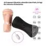 Male Sex Toys, iMiMi  Masturbator Vibrating Cup  with Sexy Moans, Pussy Cup Masturbation Adult Stroker Toys, Fully Automatic with 3D Realistic Vagina and USB Rechargeable for Men (Black)