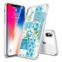 iPhone Xs iPhone X Case, Blue Flower Shock-Absorption TPU Rubber Bumper iPhone Xs iPhone X Case, Ultra Thin Slim Protective Cover for iPhone Xs iPhone X-Clear