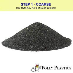 Polly Plastics Rock Tumbler Media Grit Refill, 2 lb Coarse 60 Silicone Carbide Grit, Stage 1 for Tumbling Stones (2 Pack)